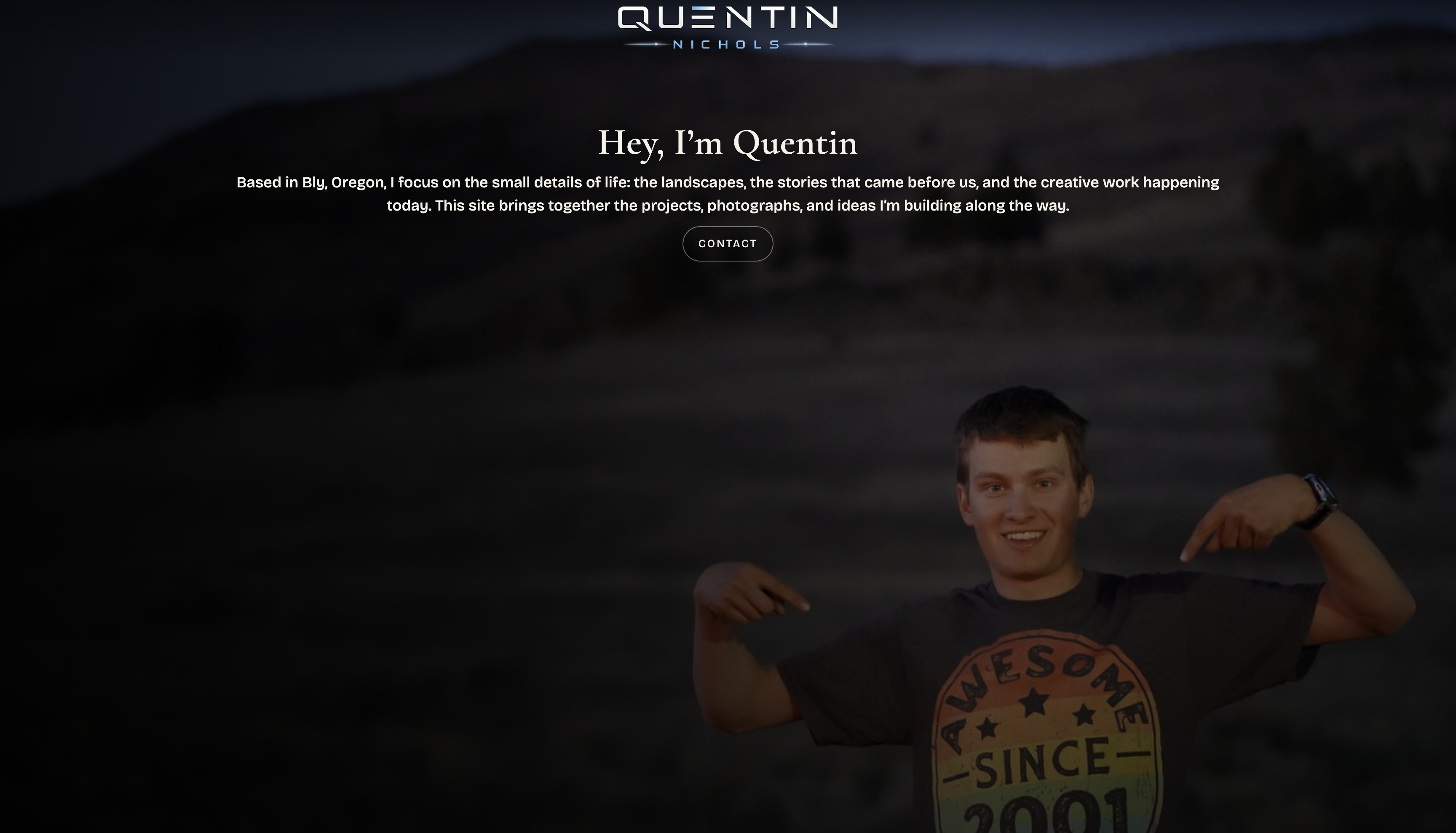 Quentin Nichols personal website preview